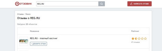 RegRu - Отзовик