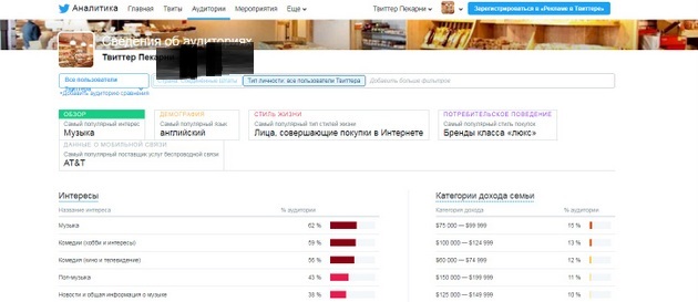 Twitter - Аудитории